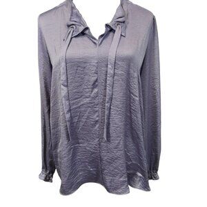 Simply Vera Wang Satiny Tie Neck Blouse Womens Medium Feminine Classic Corpcore